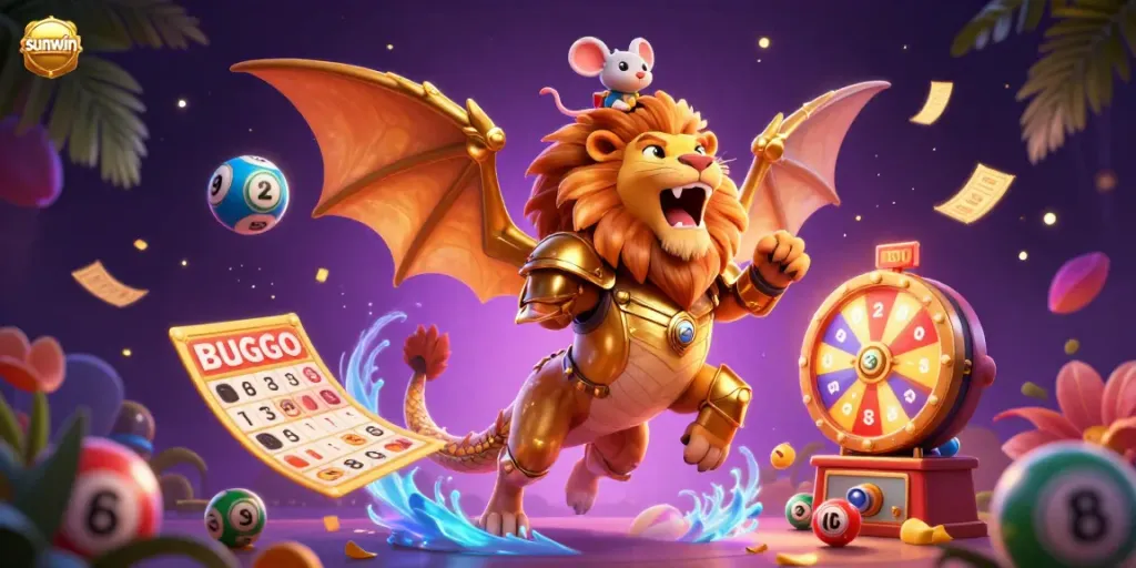 Players experience thrilling rewards with sunwin, surrounded by vibrant lottery balls and exciting game elements.