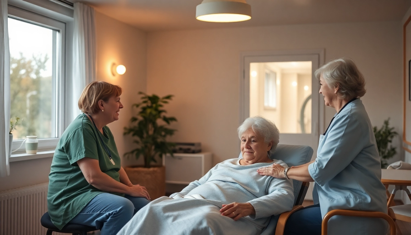 Intensivpflege Hameln: Professionelle Pflegekräfte versorgen Patienten in einem einladenden Raum mit natürlichem Licht.