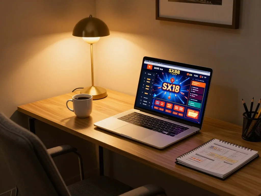 SX88 online gaming setup showcasing casino interface and strategic betting planning