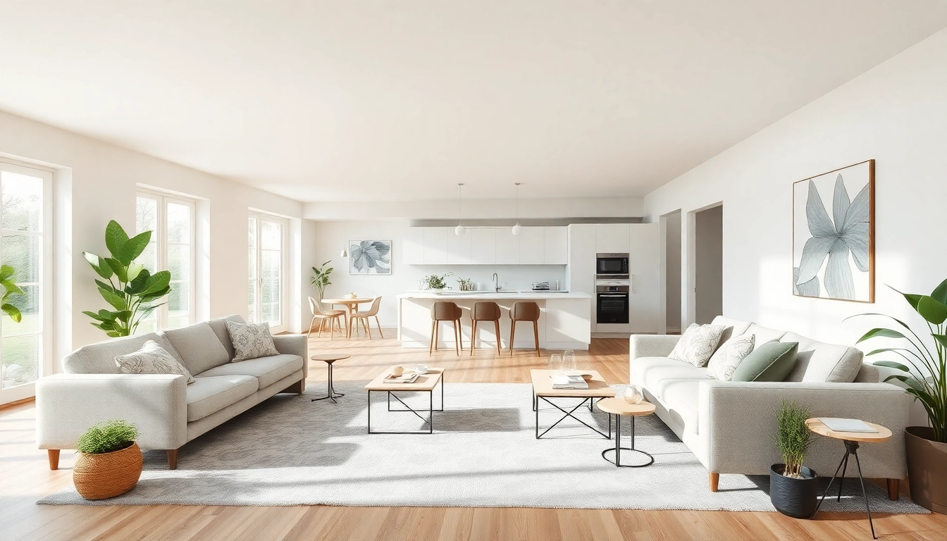 Elegante Raumgestaltung in einem stilvollen Wohnzimmer mit harmonischer Farbpalette und natürlichem Licht.