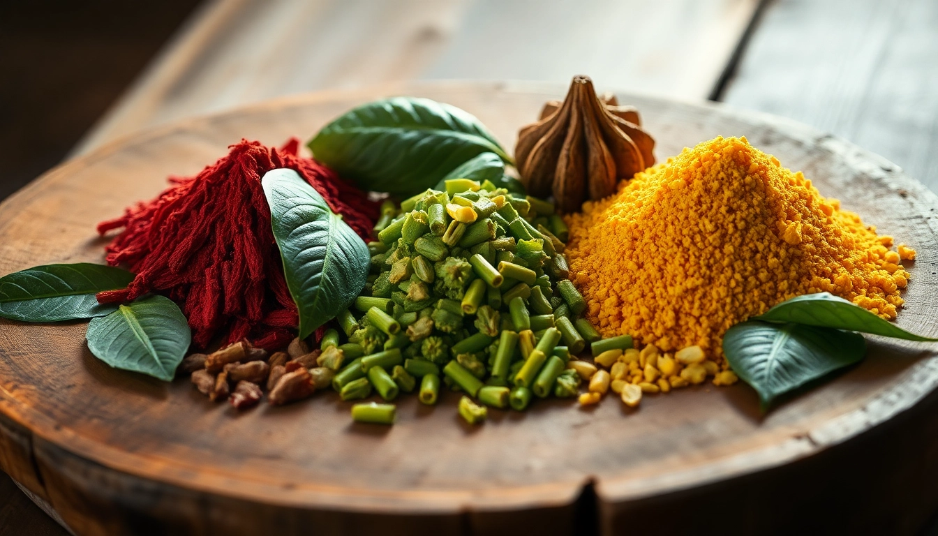 Entdecken Sie exquisite Kratom-Sorten von https://www.kratombird.de auf einem rustikalen Holztisch, perfekt dekoriert für visuelle Anziehung.