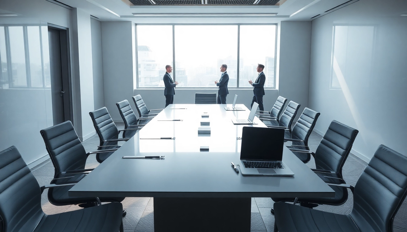Professionelles Besprechungsumfeld, in dem Personalvermittlung gefördert wird.