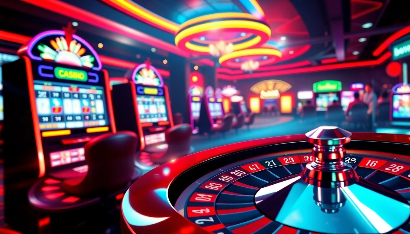 Action-packed online gambling scene highlighting link 12bet, featuring vibrant casino elements.