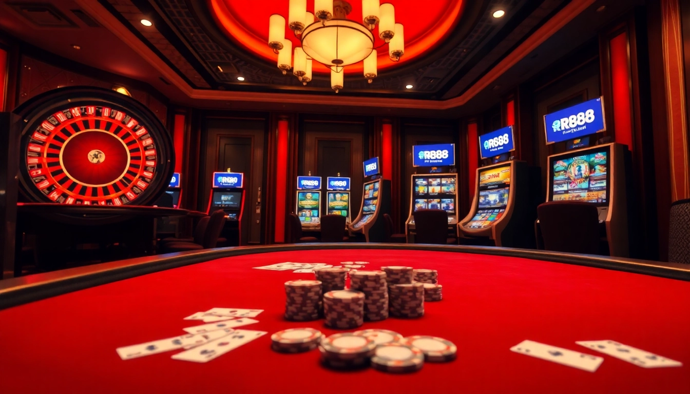 Experience the thrill of gambling at RR88, featuring a vibrant casino atmosphere with roulette and poker.