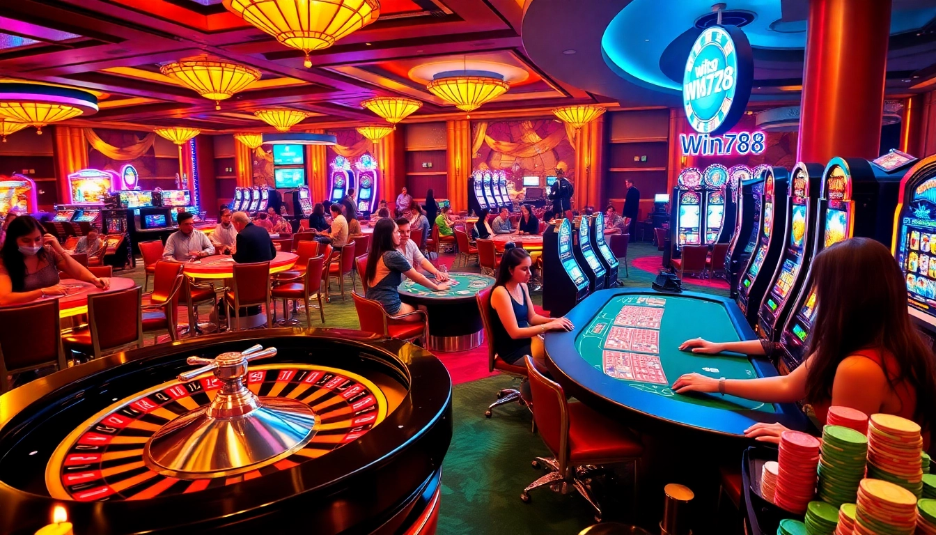 Experience the thrill of gambling at win678 with lively casino tables and engaging dealers.