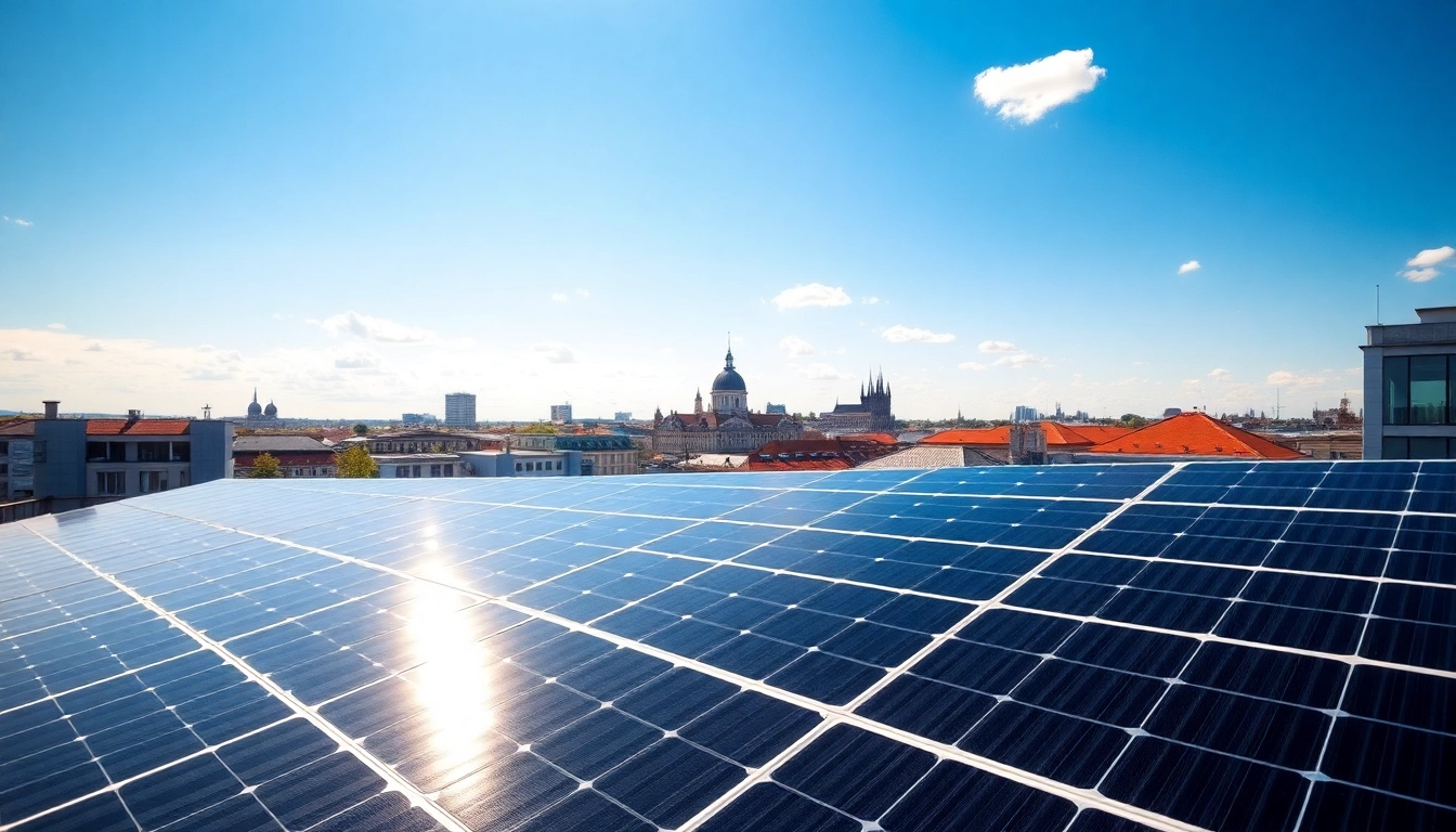 Solar Wien zeigt moderne Solaranlagen in einem urbanen Umfeld mit nachhaltiger Architektur.