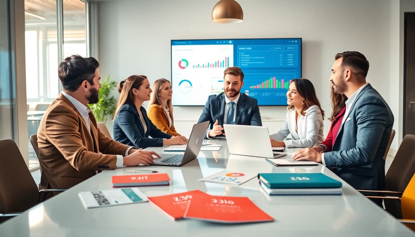 Headhunter IT in action, reviewing candidates with a diverse team in a professional setting.