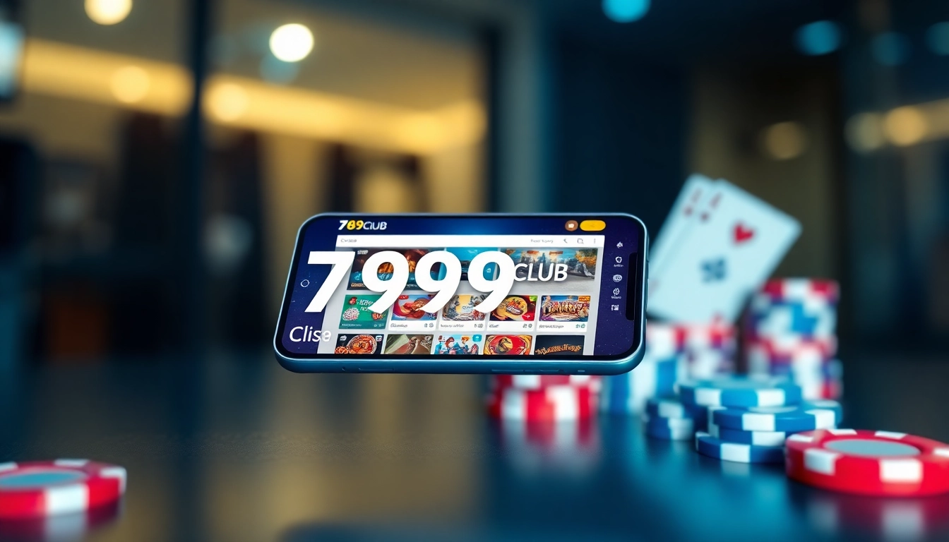 Exciting 789Club APK interface on a smartphone showcasing vibrant gaming elements.