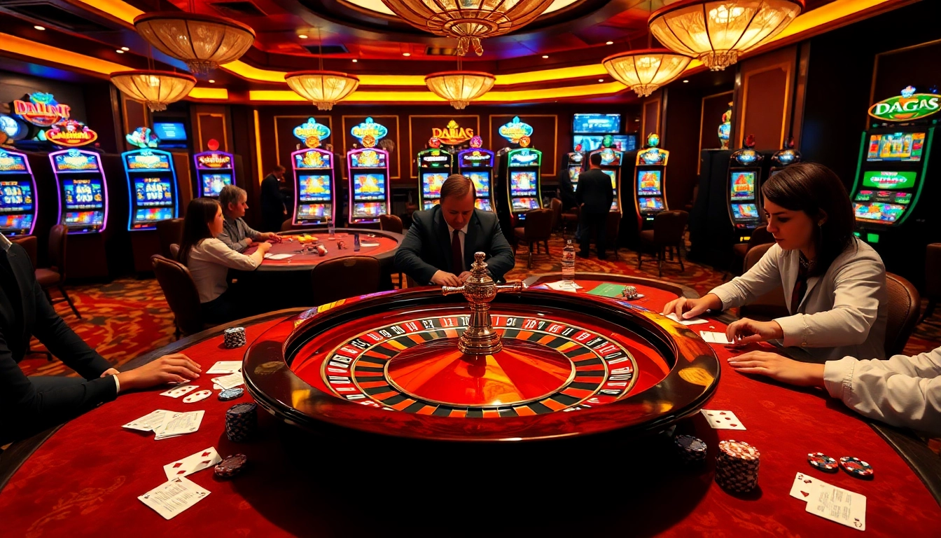 Daga-themed casino table featuring vibrant roulette action and excited players.