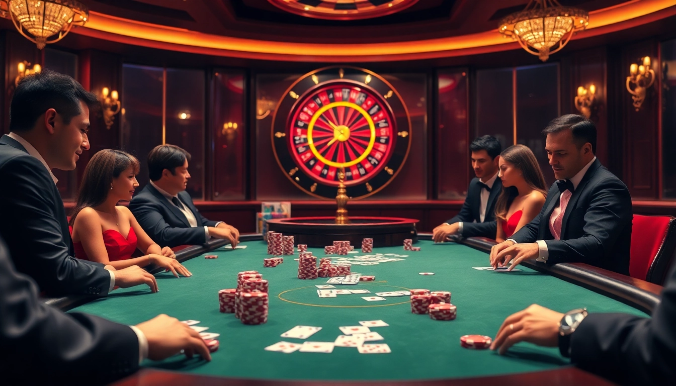 Experience high-stakes gambling at CM88 with luxurious poker tables and vibrant chips.