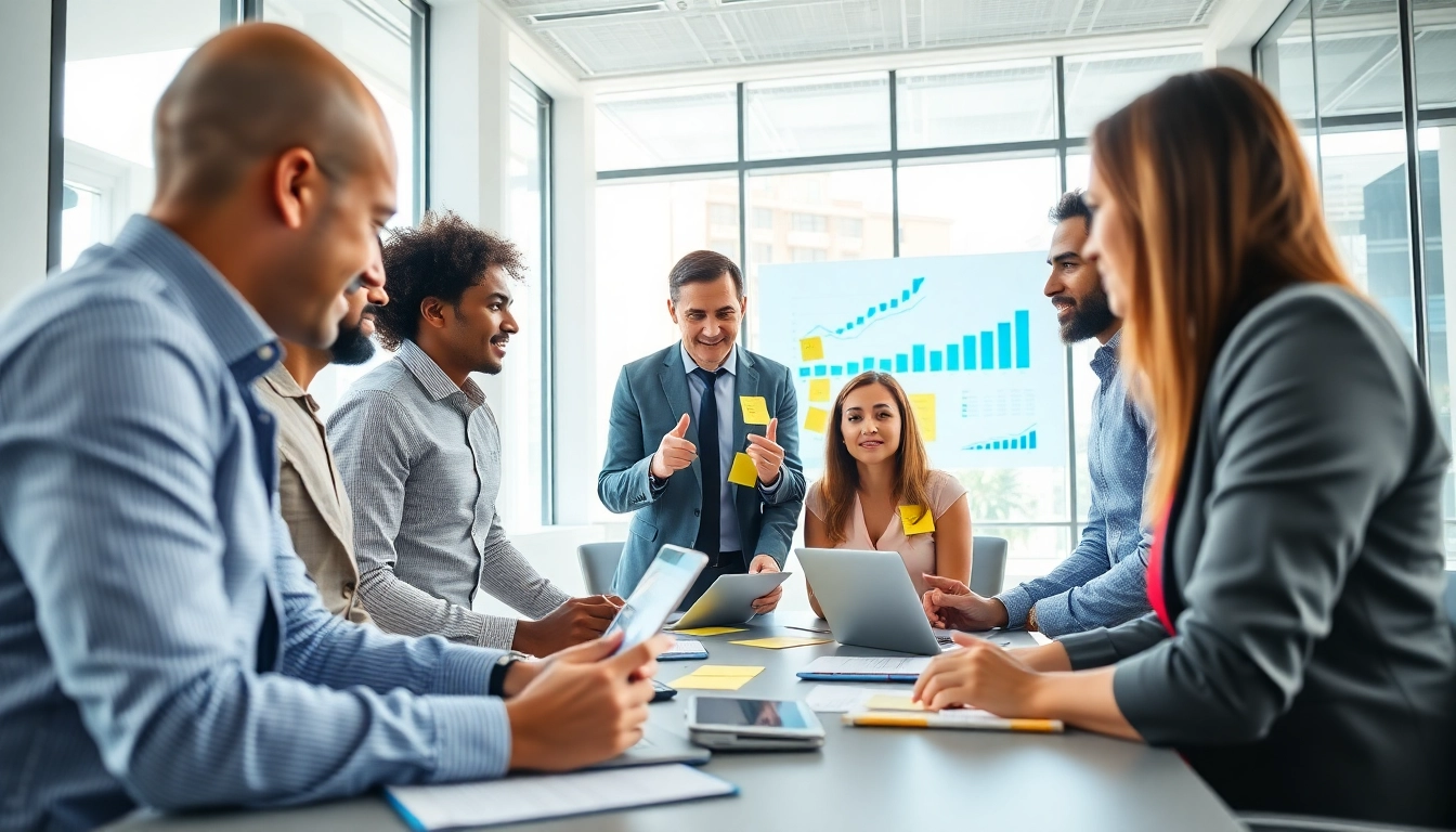 Dynamisches Verkaufsteam arbeitet in einem modernen Büro für Personalvermittlung Vertrieb.