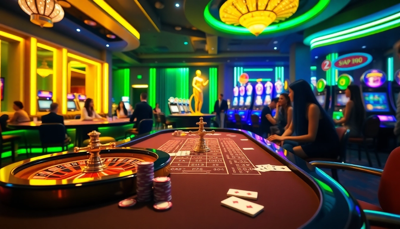 Engage in thrilling gaming action at open88 com with vibrant casino elements like cards and chips.