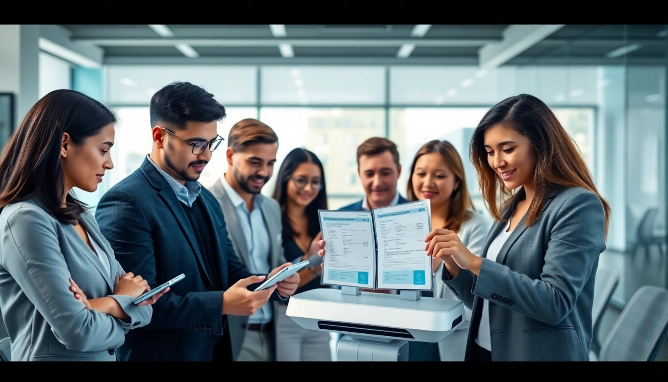 Vereinfachte elektronische Führerscheinkontrolle mit FK-Scan-Technologie in einer modernen Büroumgebung.